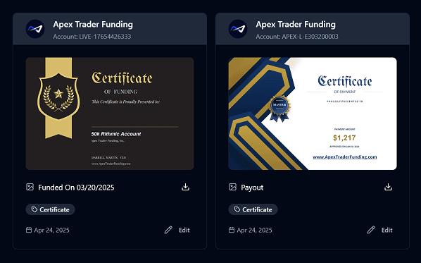 Store your account documents & certificates