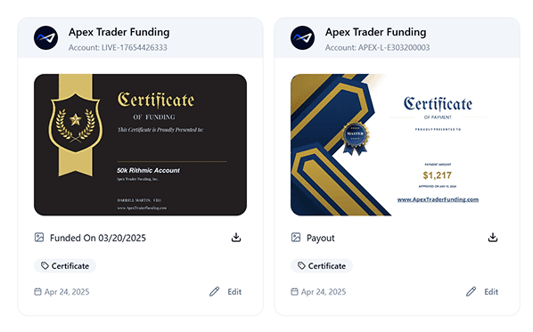 Store your account documents & certificates